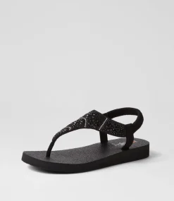 Women I LOVE BILLY Flats|Sandals-Danniel Black Multi Sandals