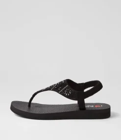 Women I LOVE BILLY Flats|Sandals-Danniel Black Multi Sandals