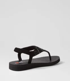 Women I LOVE BILLY Flats|Sandals-Danniel Black Multi Sandals