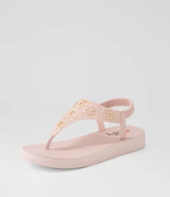 Women I LOVE BILLY Flats|Sandals-Danniel Dusty Pink Multi Sandals