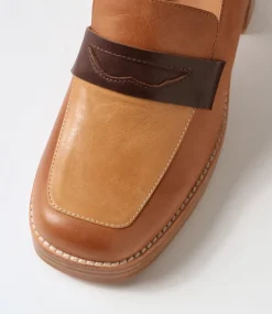 Women TOP END Loafers|Heels-Danyela Tan Multi Leather Heels