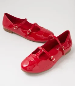 Women I LOVE BILLY Flats-Daphie Dark Red Patent Pu Flat Shoes