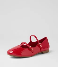 Women I LOVE BILLY Flats-Daphie Dark Red Patent Pu Flat Shoes