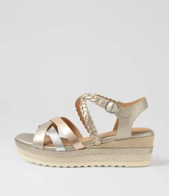 Women SUPERSOFT Comfort|Heels-Daphnie Metallic Leather Sandals