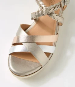 Women SUPERSOFT Comfort|Heels-Daphnie Metallic Leather Sandals