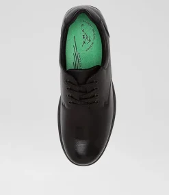 LYNX Senior School Shoes-Darcy Senior E Black Leather Lace Up Shoes