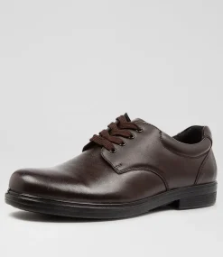 LYNX Senior School Shoes-DARCY SNR E BROWN LEATHER