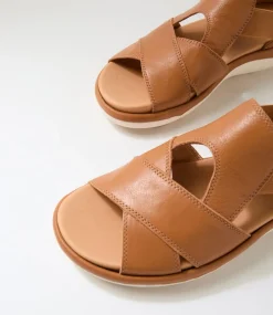 Women SUPERSOFT Comfort|Flats-Dariot Dark Tan Leather Sandals