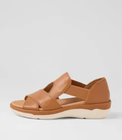 Women SUPERSOFT Comfort|Flats-Dariot Dark Tan Leather Sandals