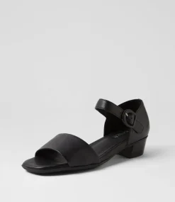 Women SUPERSOFT Comfort|Heels-Darlina Black Leather Sandals