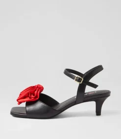 Women I LOVE BILLY Heels-Dartel Black Red Sandals