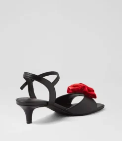 Women I LOVE BILLY Heels-Dartel Black Red Sandals