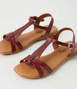 Women I LOVE BILLY Flats|Sandals-Darty Cognac Smooth Sandals
