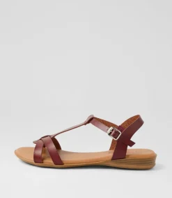 Women I LOVE BILLY Flats|Sandals-Darty Cognac Smooth Sandals