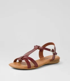 Women I LOVE BILLY Flats|Sandals-Darty Cognac Smooth Sandals