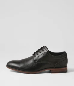 C88 by COLORADO Dress Shoes-Daryn Black Smooth Lace Up Flats