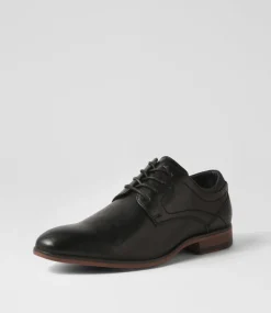 C88 by COLORADO Dress Shoes-Daryn Black Smooth Lace Up Flats