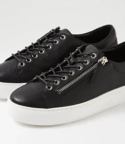 Women TOP END Sneakers-Dashar Black White Leather Sneakers