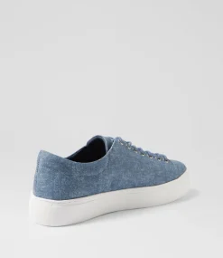 Women TOP END Sneakers-Dashar Blue Denim Leather Sneakers