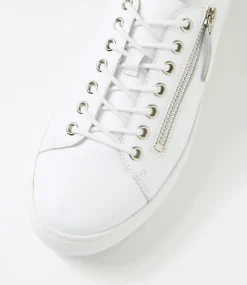Women TOP END Sneakers-Dashar White Leather Sneakers