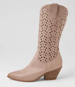 Women TOP END Boots-Dassle Cafe Leather Knee High Boots
