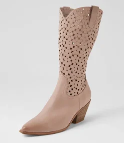 Women TOP END Boots-Dassle Cafe Leather Knee High Boots