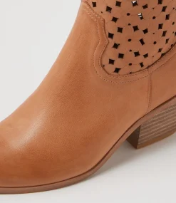 Women TOP END Boots-Dassle Dark Tan Leather Knee High Boots
