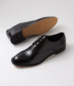 WINDSOR SMITH Dress Shoes-Davide Black Leather Lace Up Shoes