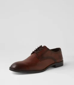 WINDSOR SMITH Dress Shoes-Davide Brown Leather Lace Up Flats