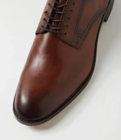WINDSOR SMITH Dress Shoes-Davide Brown Leather Lace Up Flats