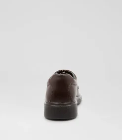 CLARKS Senior School Shoes-Daytona Senior E Brown Leather Lace Up Shoes