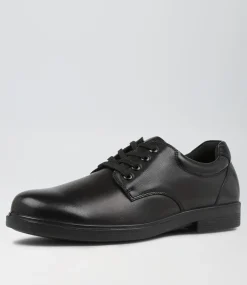 COLORADO Senior School Shoes-Daze Senior E Black Leather Lace Up Shoes