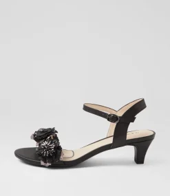 Women SUPERSOFT Comfort|Heels-Dazzle Black Metallic Multi Leather Sandals