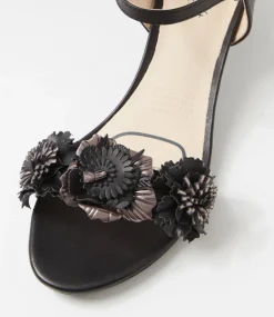 Women SUPERSOFT Comfort|Heels-Dazzle Black Metallic Multi Leather Sandals