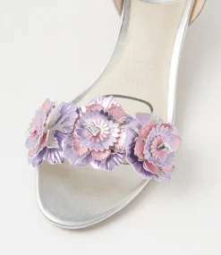 Women SUPERSOFT Comfort|Heels-Dazzle Lilac Metallic Multi Leather Sandals