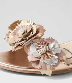 Women SUPERSOFT Comfort|Heels-Dazzle Metallic Multi Leather Sandals