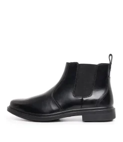 HUSH PUPPIES Boots|Dress Shoes-DEACON BLACK LEATHER