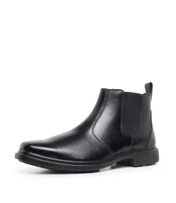 HUSH PUPPIES Boots|Dress Shoes-DEACON BLACK LEATHER