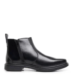 HUSH PUPPIES Boots|Dress Shoes-DEACON BLACK LEATHER