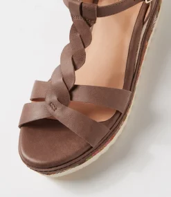 Women SUPERSOFT Comfort|Wedges-Deena Choc Weave Multi Sandals