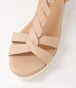 Women SUPERSOFT Comfort|Wedges-Deena Dark Nude Leather Sandals