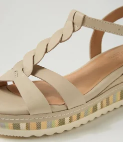 Women SUPERSOFT Comfort|Wedges-Deena Stone Weave Leather Sandals