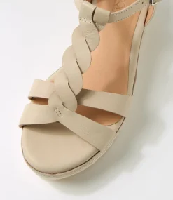 Women SUPERSOFT Comfort|Wedges-Deena Stone Weave Leather Sandals