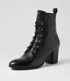 Women DIANA FERRARI Boots-Deepness Black Leather Lace Up Boots