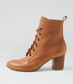 Women DIANA FERRARI Boots-Deepness Dark Tan Natural Leather Ankle Boots
