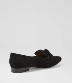 Women DIANA FERRARI Flats|Loafers-DEEZ DF BLACK SUEDE