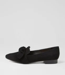 Women DIANA FERRARI Flats|Loafers-DEEZ DF BLACK SUEDE