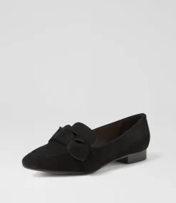 Women DIANA FERRARI Flats|Loafers-DEEZ DF BLACK SUEDE