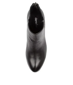 Women DIANA FERRARI Boots-Deitha Black Leather Ankle Boots