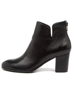 Women DIANA FERRARI Boots-Deitha Black Leather Ankle Boots